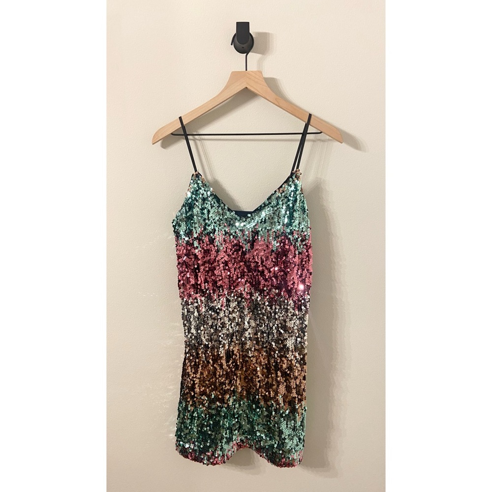Express Sequin Gradient Cami Dress NWT - Picture 5 of 6